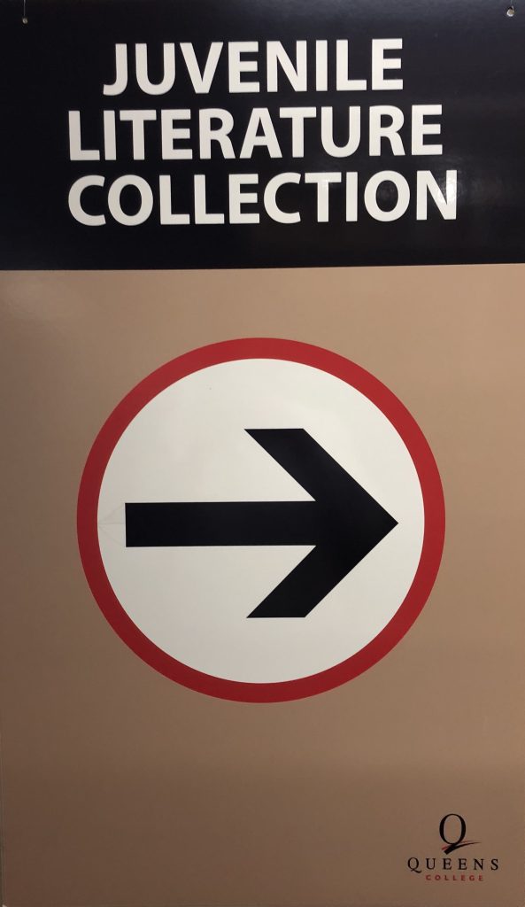 Sign for Juvenile Literature Collection